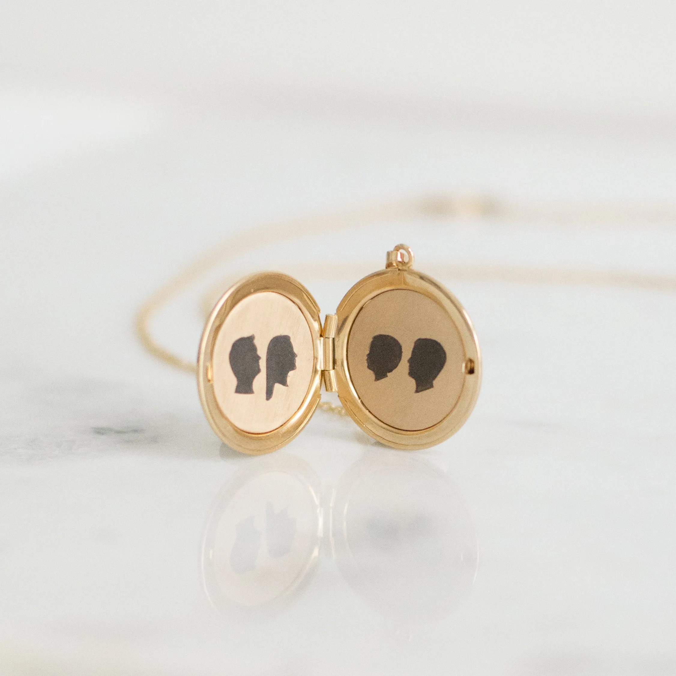 14K Gold Filled Large Silhouette Locket