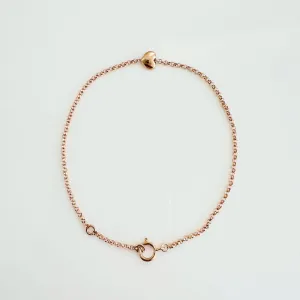 14K Rose Gold Puff Heart Bracelet - sample sale