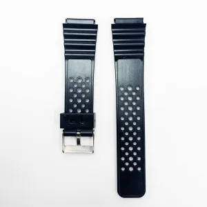 20MM PVC Plastic Watch Band Black Smart Design for Casio Timex Seiko Citizen Iron Man Watches