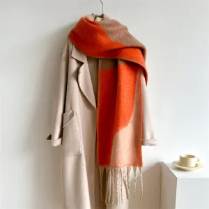 Accity | Geometric Colorblock Scarf: Orange