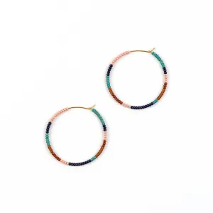 Altiplano - Beaded Hoop Earrings - Deep Multi