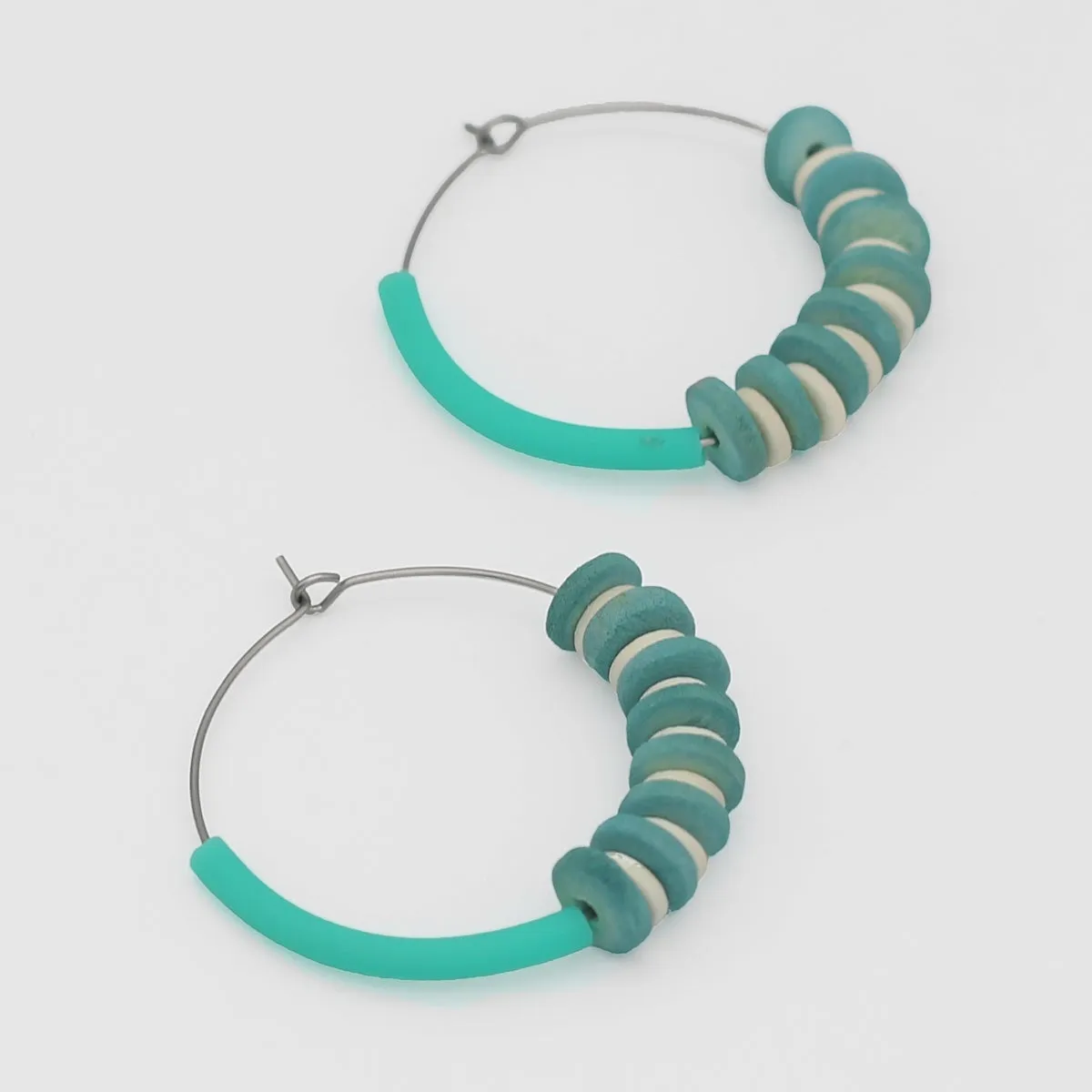 Aqua Hoop Dangle Earring