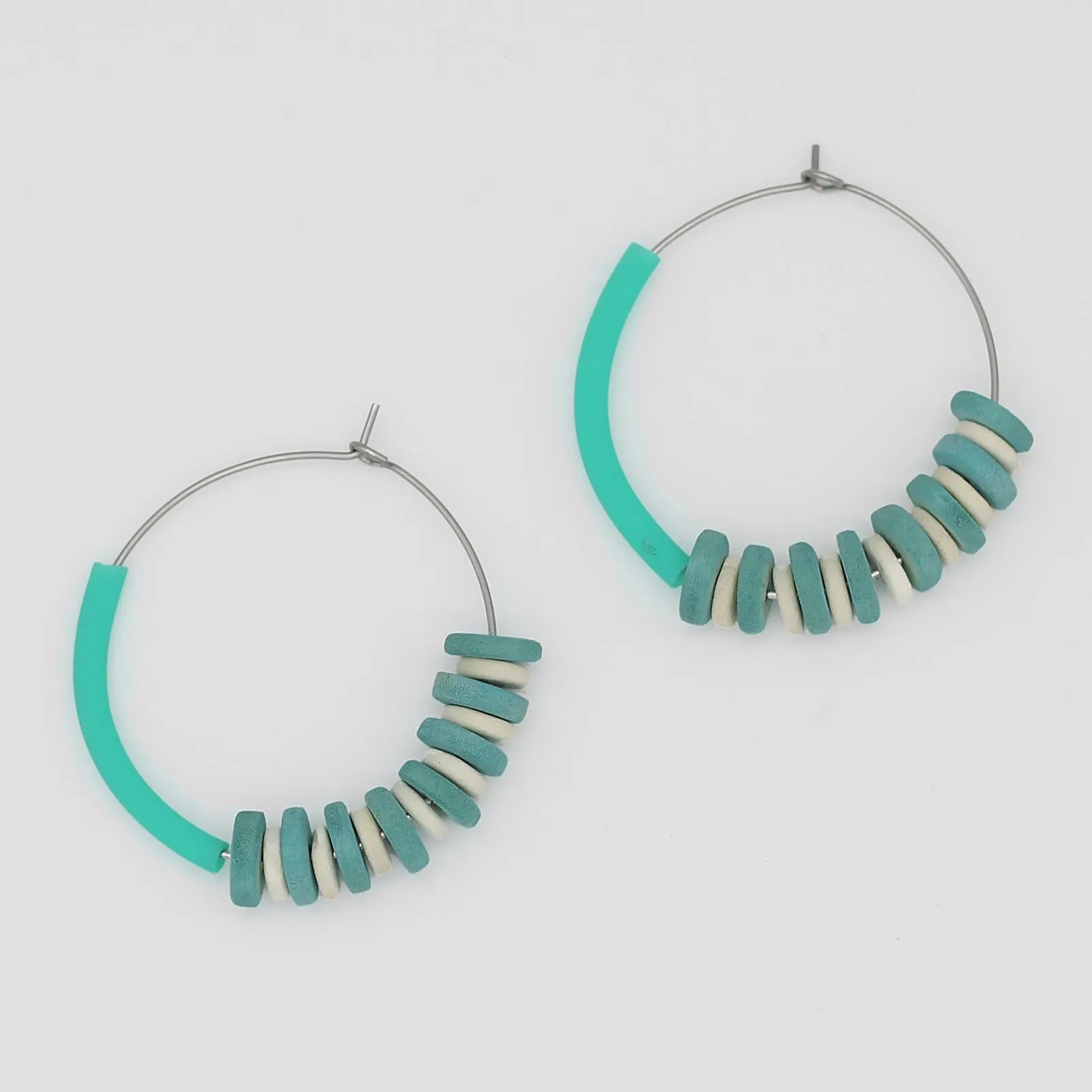 Aqua Hoop Dangle Earring