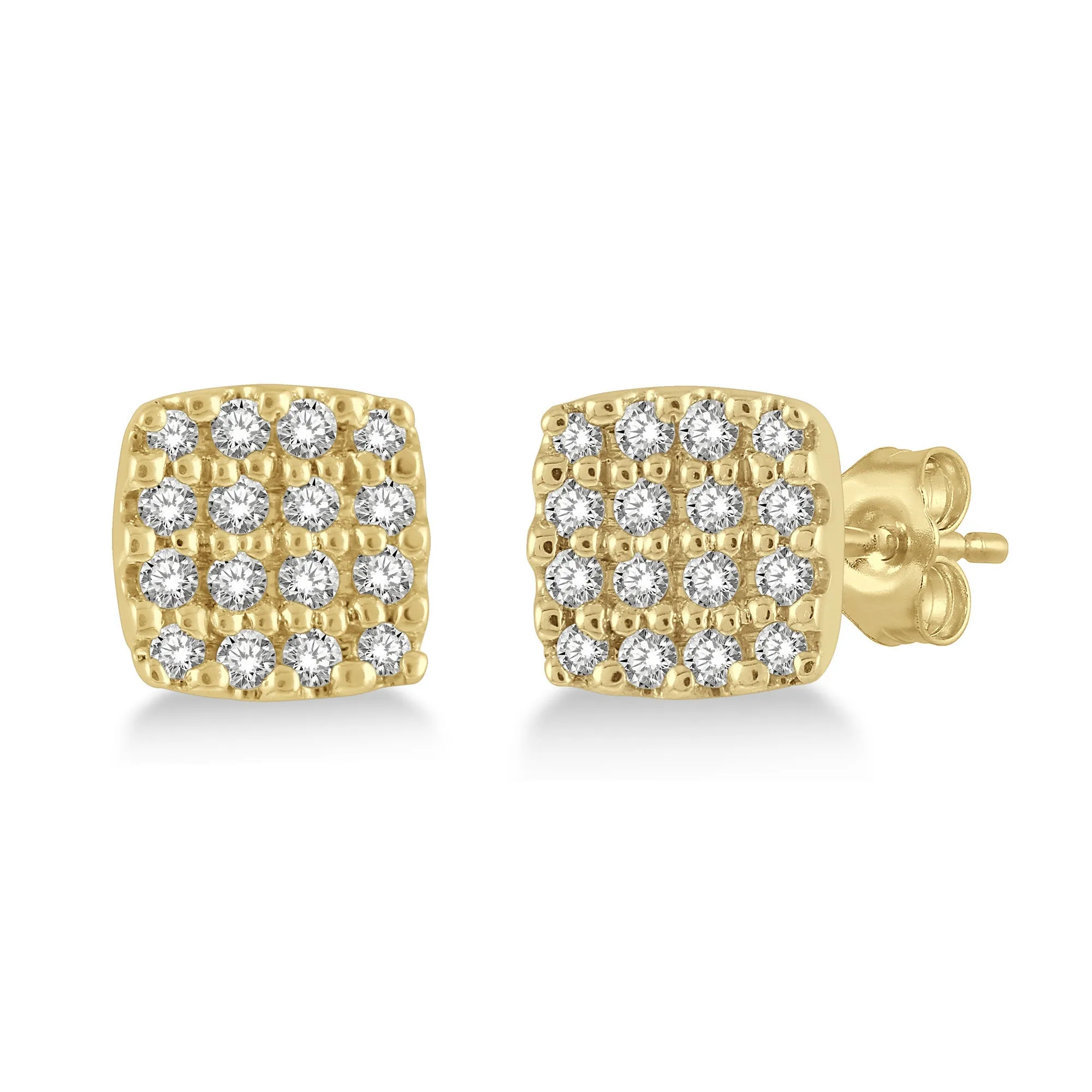 Ashi .12ctw Diamond Cushion Stud Earrings