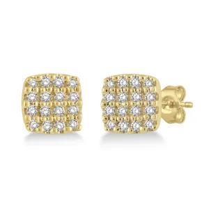 Ashi .12ctw Diamond Cushion Stud Earrings