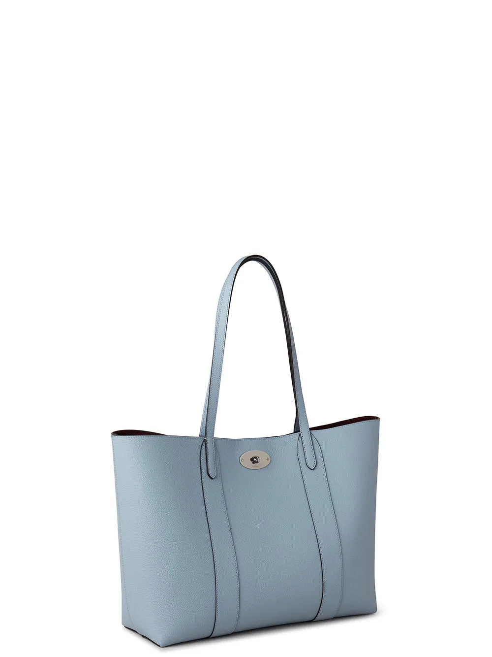 Bayswater Tote Small Classic Grain with Contrast (Poplin Blue & Dark Oxblood)