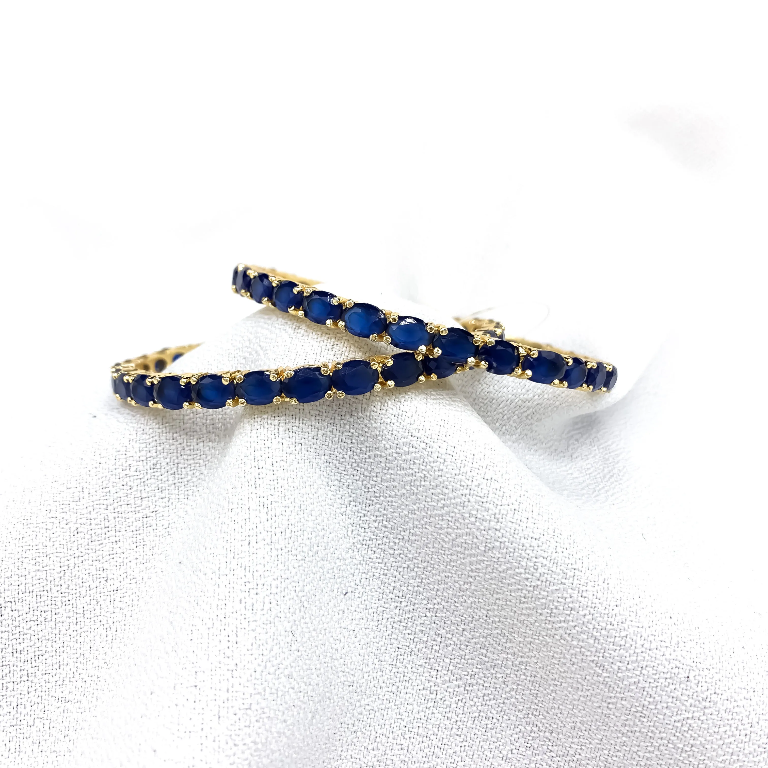 Brilliant Blue Cubic Zirconia (CZ) Bangle