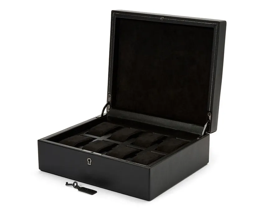 British Racing 8pc Watch Box, Black