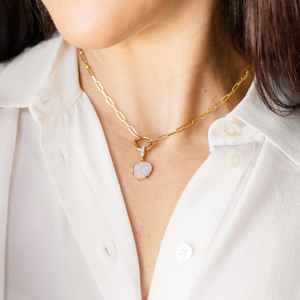 Build Your Own 14K Gold Pavé Diamond Silhouette Charm Necklace