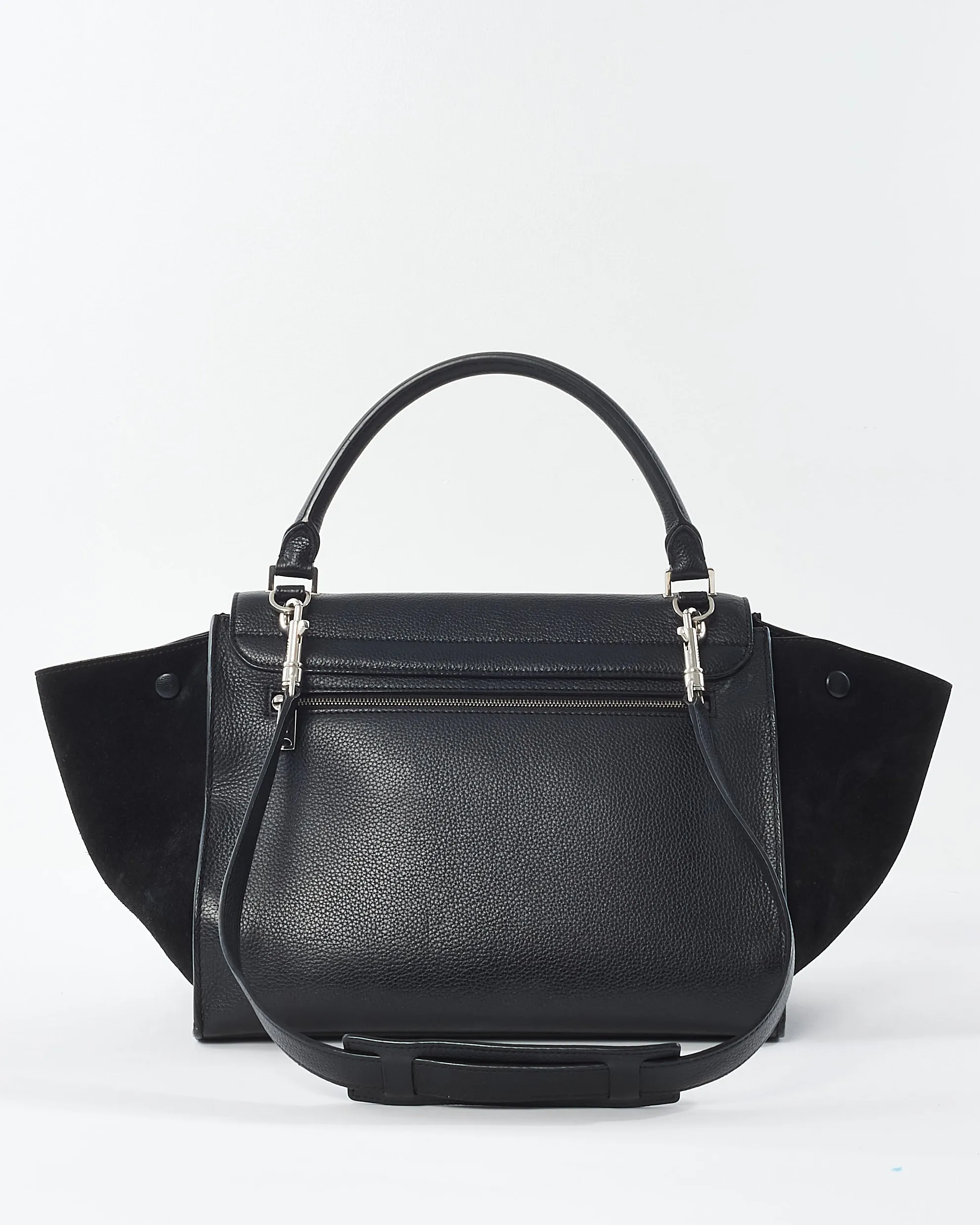 Celine Black Leather & Suede Trapeze Bag