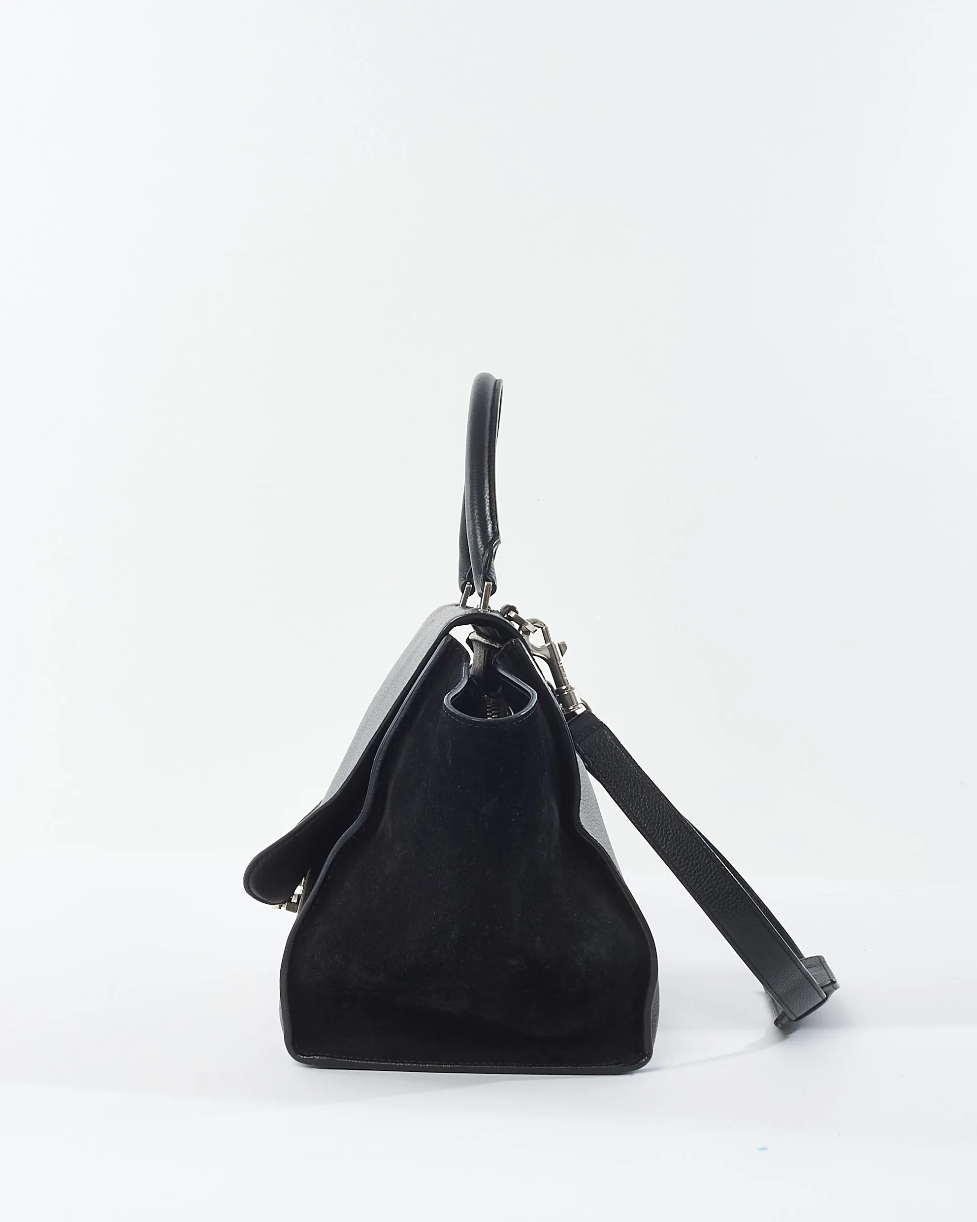 Celine Black Leather & Suede Trapeze Bag