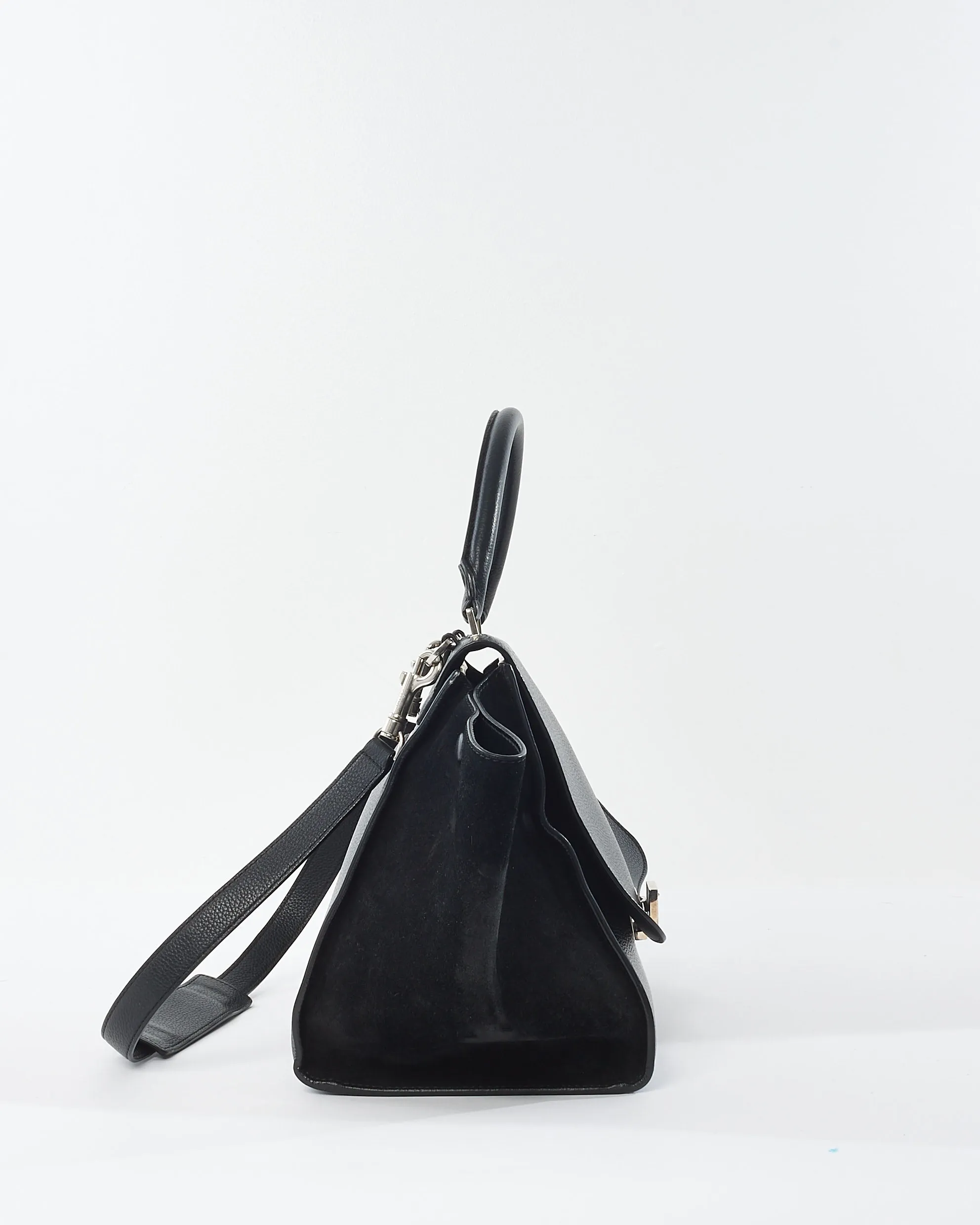 Celine Black Leather & Suede Trapeze Bag