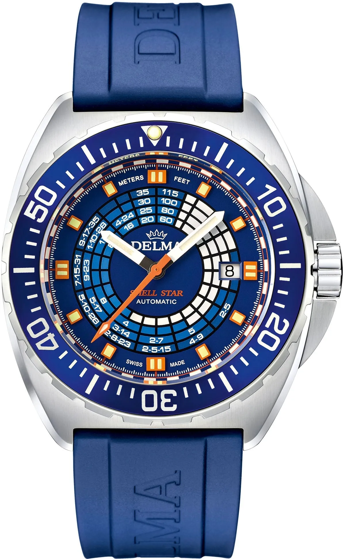 DEL Watch Shell Star Decompression Timer Blue