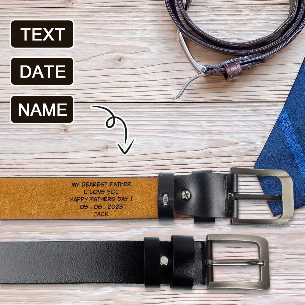 Designer Men's Belt Personalized Name Leather Belt Custom Gifts For Men Gift For Dad Fathers Day Gift Mens Belt