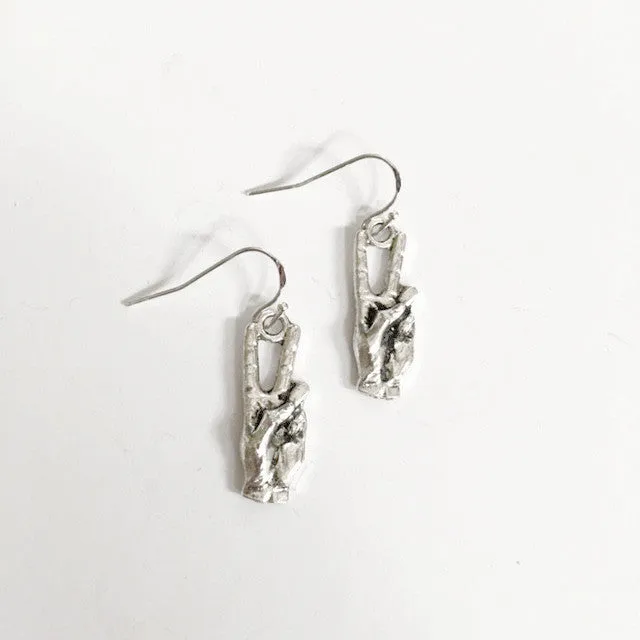 Earrings/hand shaped/hand therapy jewelry