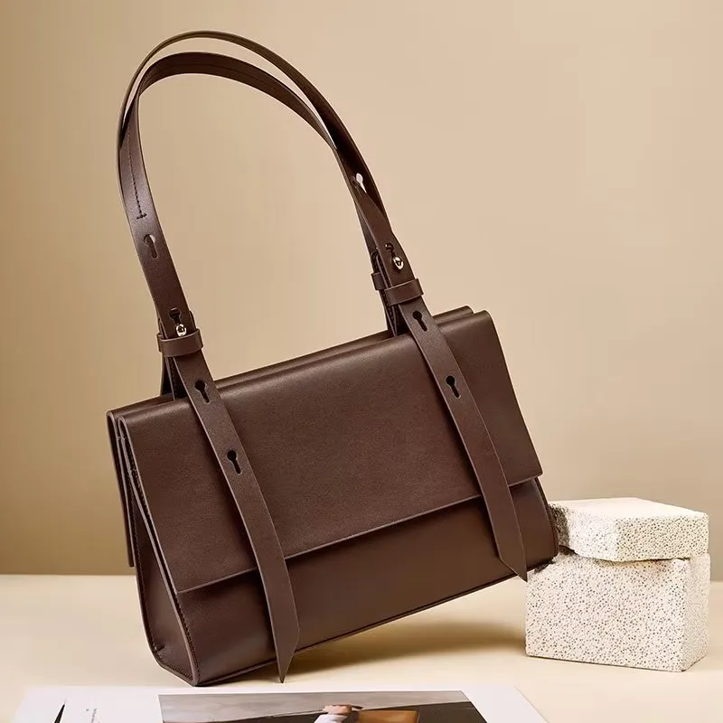 ElegantLux Leather Hasp Closure Shoulder Bag