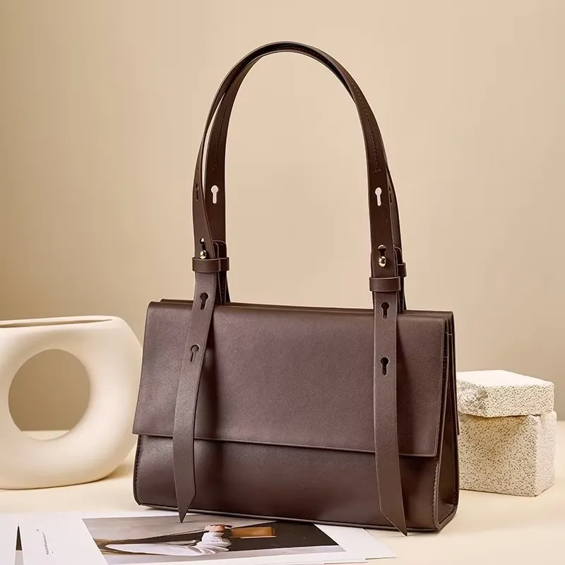 ElegantLux Leather Hasp Closure Shoulder Bag