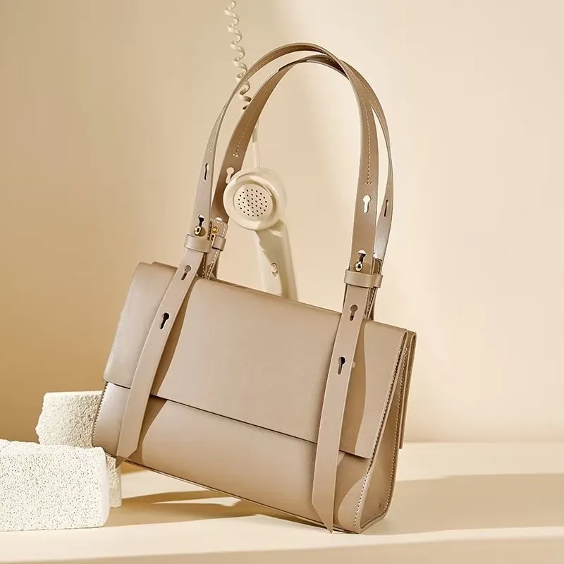 ElegantLux Leather Hasp Closure Shoulder Bag