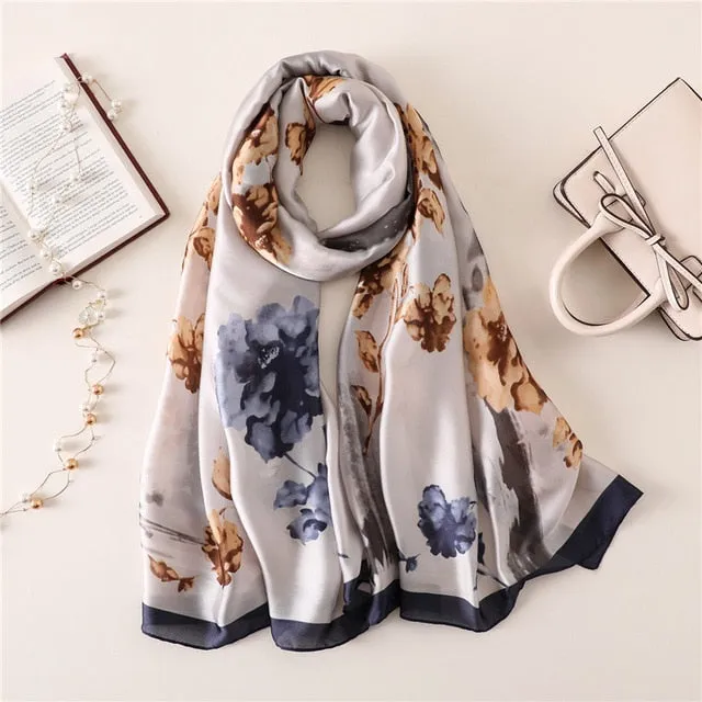 Fashion Silk Scarf Printed Bandana Shawl #FS-75