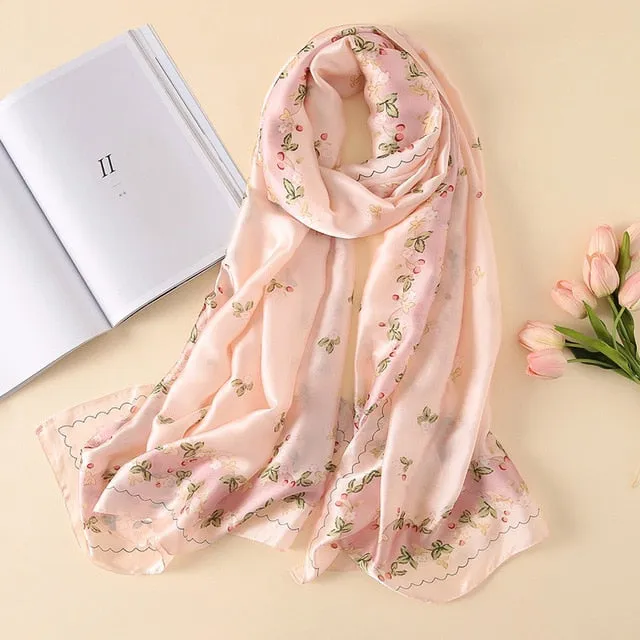 Fashion Silk Scarf Printed Bandana Shawl #FS-75