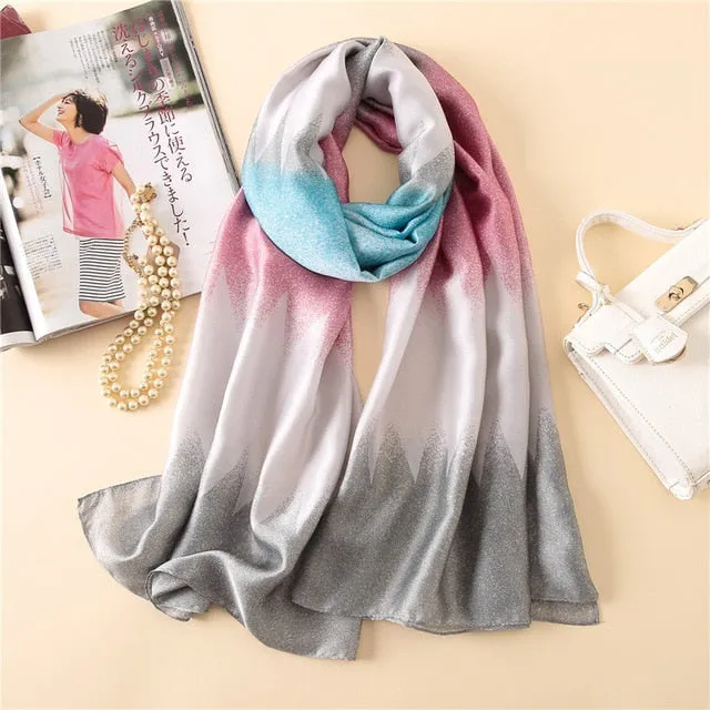 Fashion Silk Scarf Printed Bandana Shawl #FS-75