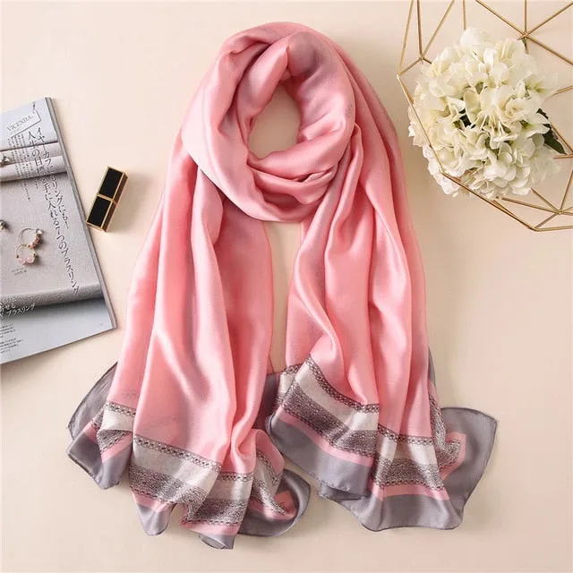 Fashion Silk Scarf Printed Bandana Shawl #FS-75