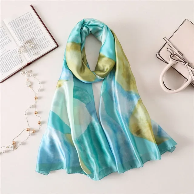 Fashion Silk Scarf Printed Bandana Shawl #FS-75