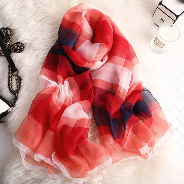 Fashion Silk Scarf Printed Bandana Shawl #LS-1