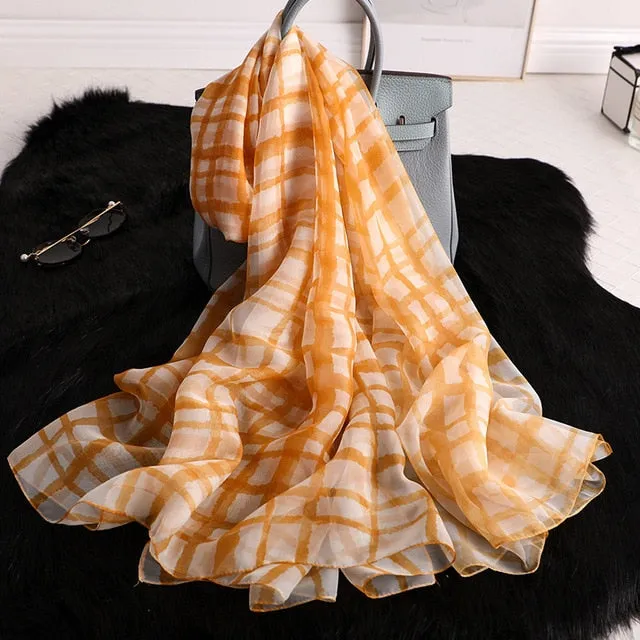 Fashion Silk Scarf Printed Bandana Shawl #LS-1