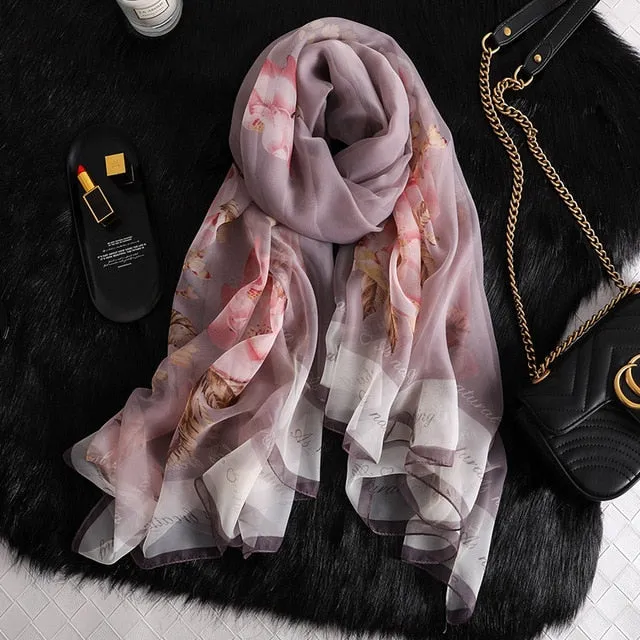 Fashion Silk Scarf Printed Bandana Shawl #LS-1