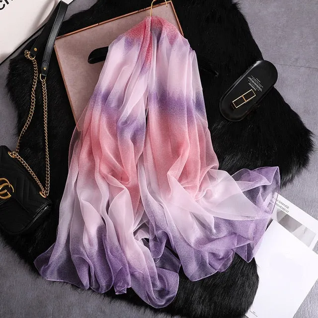 Fashion Silk Scarf Printed Bandana Shawl #LS-1