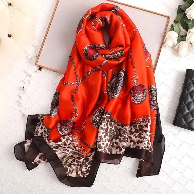 Fashion Silk Scarf Printed Bandana Shawl #LZ241