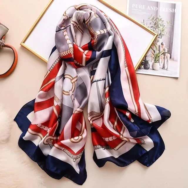 Fashion Silk Scarf Printed Bandana Shawl #LZ241