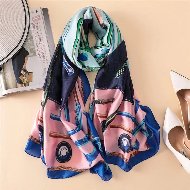 Fashion Silk Scarf Printed Bandana Shawl #LZ241