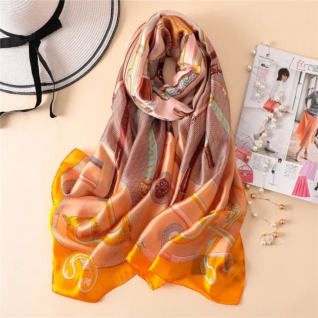 Fashion Silk Scarf Printed Bandana Shawl #LZ241