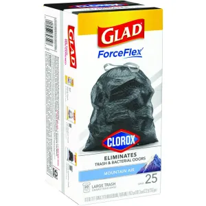 Glad Force Flex 30 gal Mountain Air Scent Trash Bags Drawstring 25 pk 0.9 mil