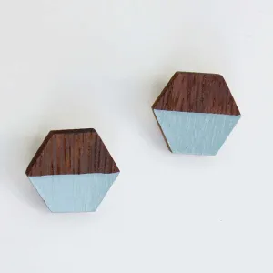 Hexagon Wooden Post in Baby Blue