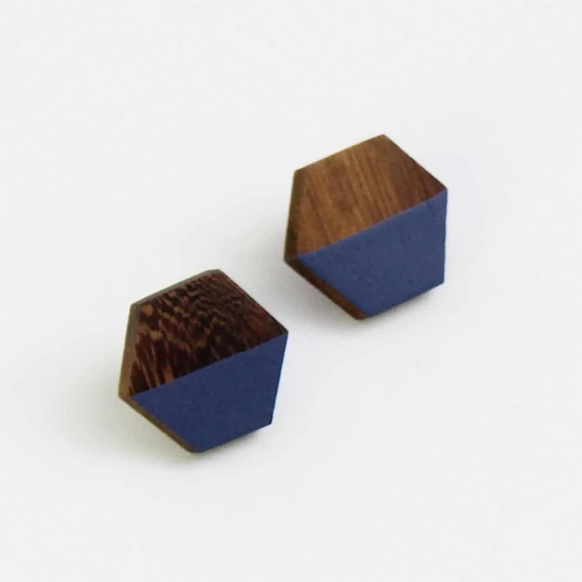 Hexagon Wooden Post in Periwinkle