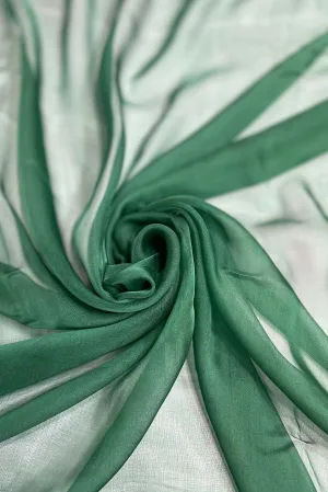 Hunter Green Silk Chiffon