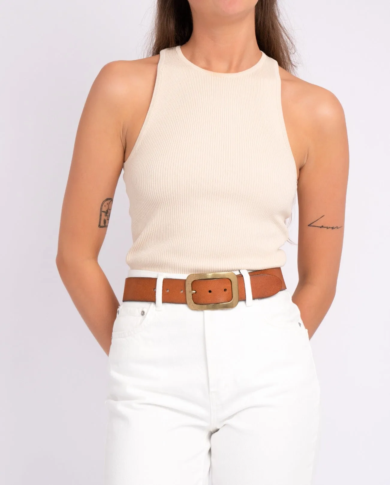 Jodi | Statement Buckle Classic Leather Belt