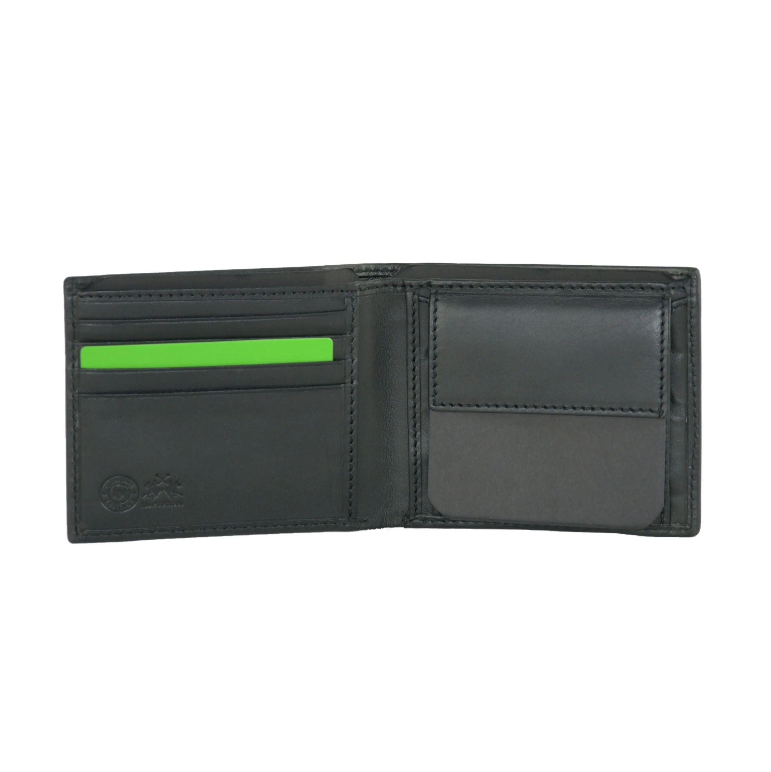 La Martina Black Leather Wallet: Chic Elegance