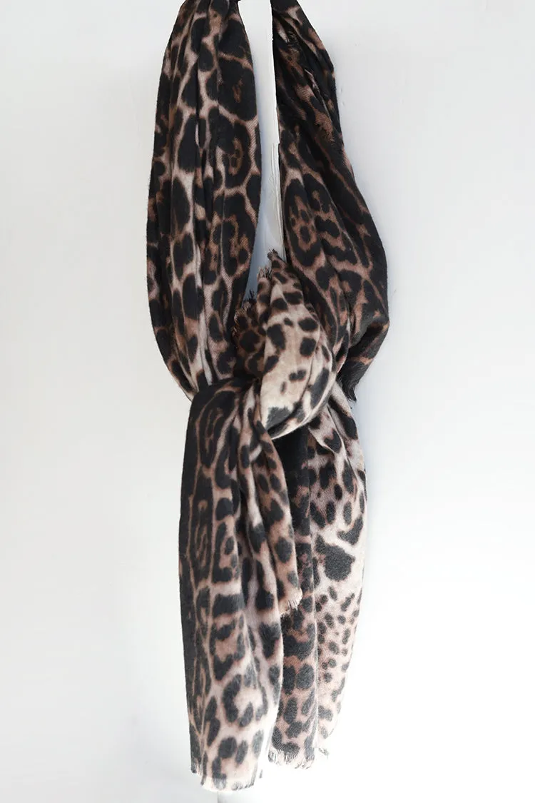 Leopard Print Oversized Scarf