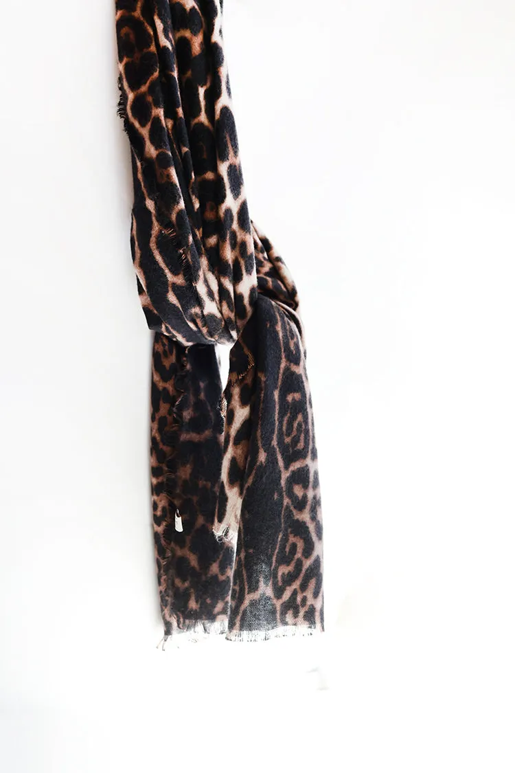 Leopard Print Oversized Scarf