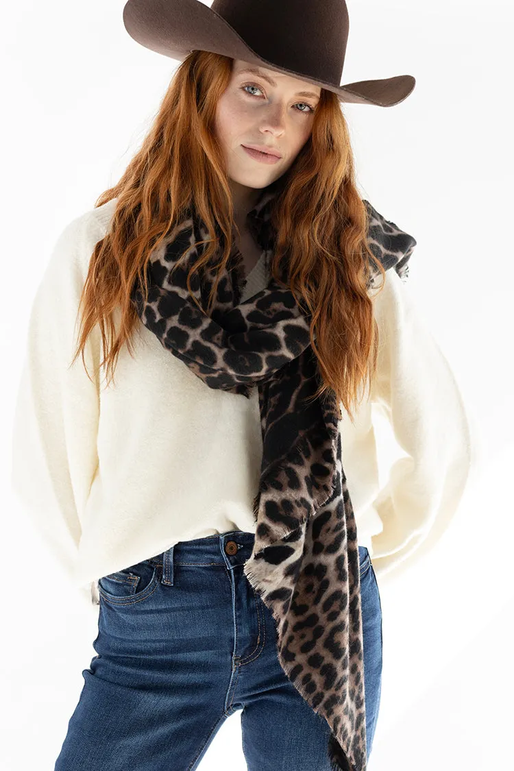 Leopard Print Oversized Scarf