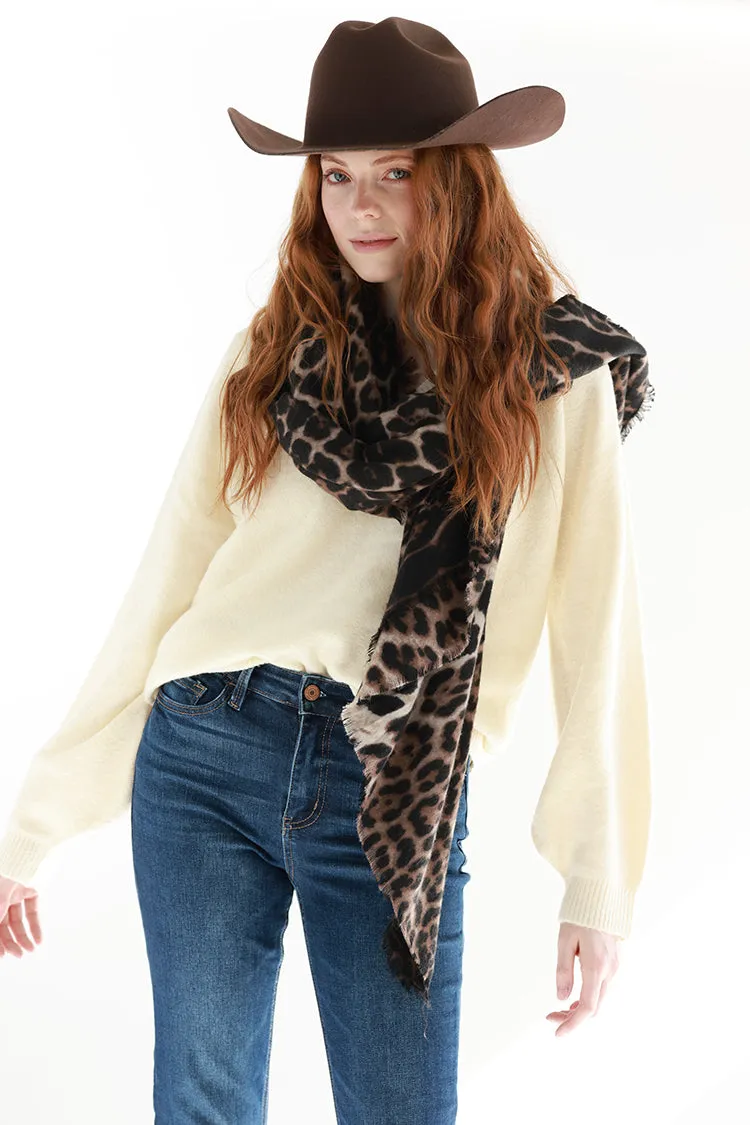 Leopard Print Oversized Scarf