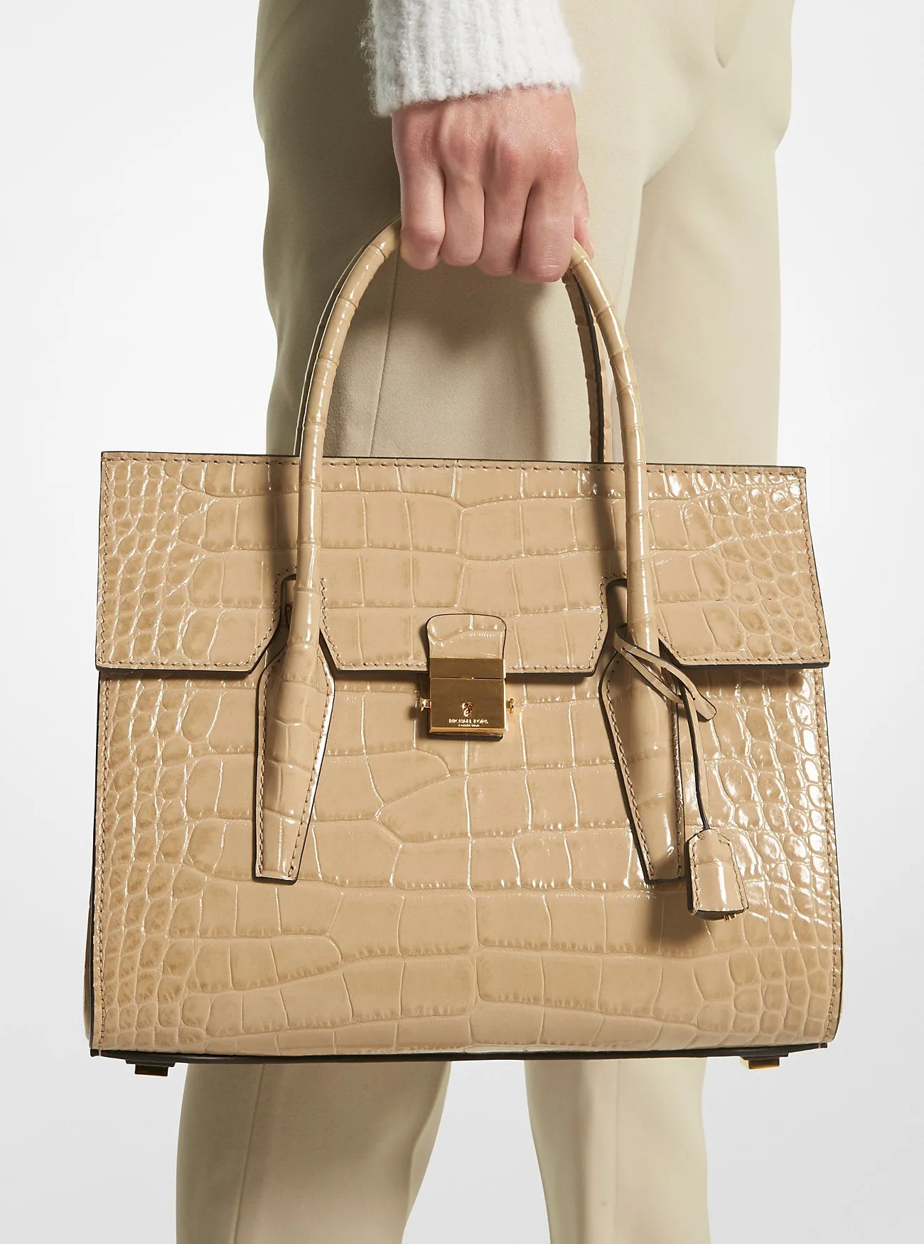 Michael Kors Medium Campbell Bag in Croc-Embossed Leather