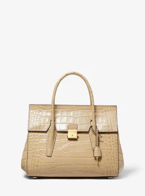 Michael Kors Medium Campbell Bag in Croc-Embossed Leather