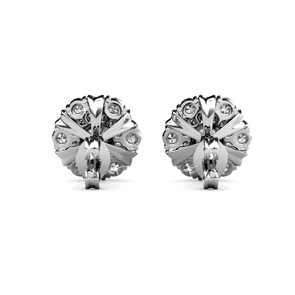 Millie 18k White Gold Plated Stud Earrings with Simulated Diamond Crystals