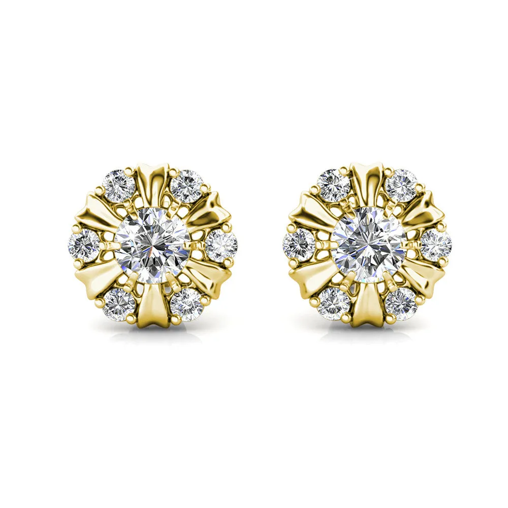 Millie 18k White Gold Plated Stud Earrings with Simulated Diamond Crystals