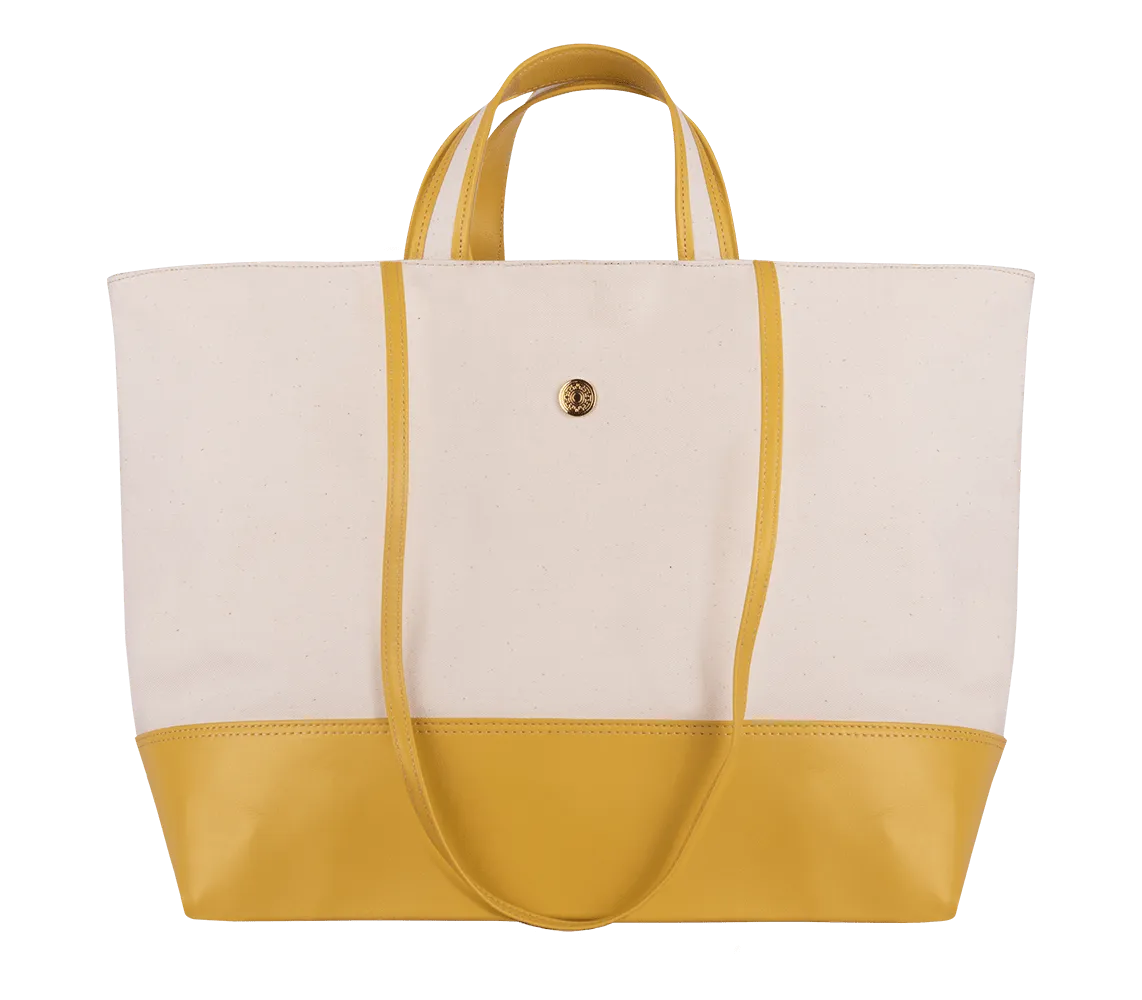 Patmos Leather & Canvas Tote Bag